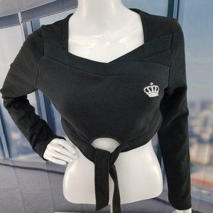 ADIDAS Shirt Crop Top Bolero Pulli Cotton Half Shirt Sz 38 Medium NWT